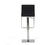 Folsum - Modern Black & Brushed Stainless Steel Adjustable Bar Stool — view 3
