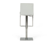 Folsum - Modern Light Grey & Brushed Stainless Steel Adjustable Bar Stool — view 3