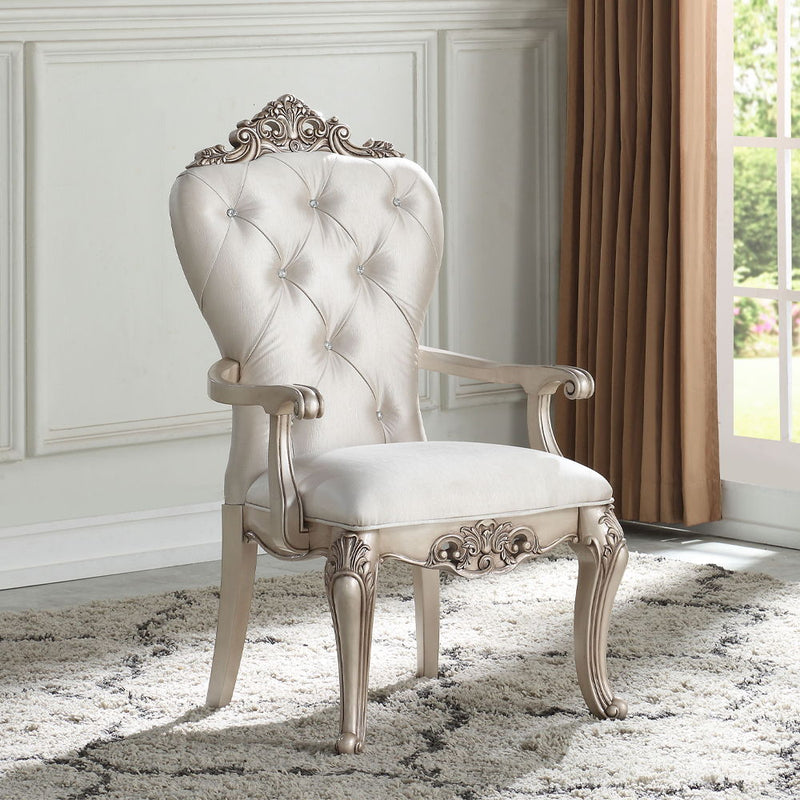 Gorsedd - Arm Chair (Set of 2) - Cream Fabric & Golden Ivory - R&R Furniture Gallery (Fountain Valley, CA)