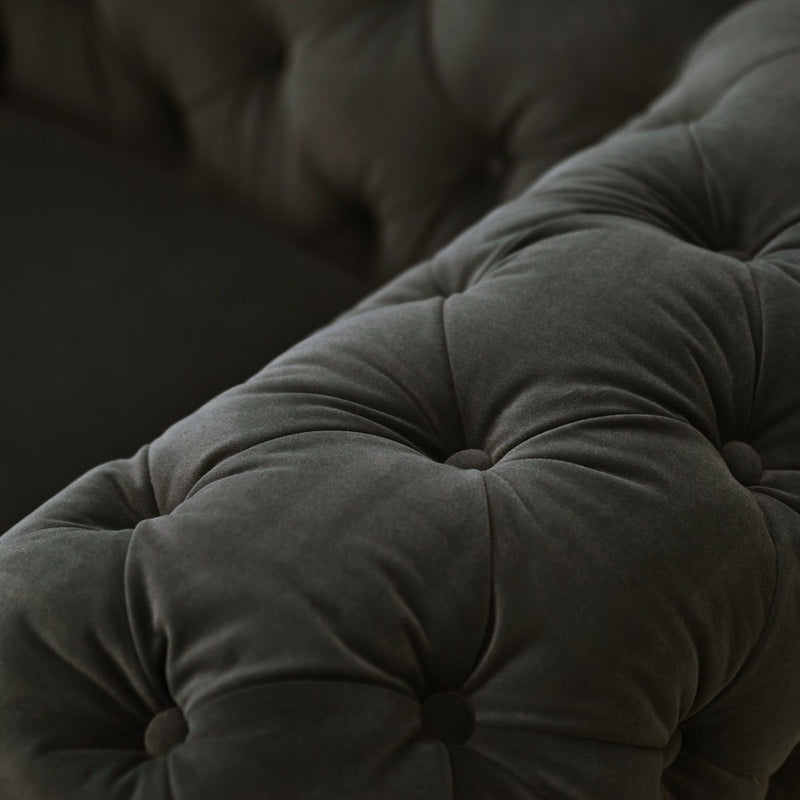 Sheila - Modern Dark Grey Fabric Loveseat — view 2
