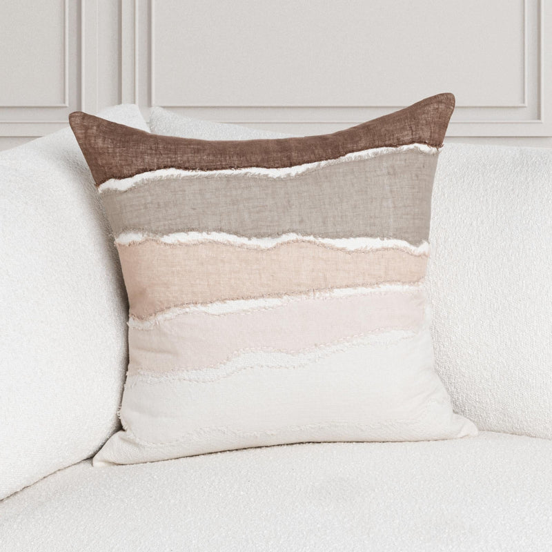 Bikram - 22" x 22" LN Pillow - Ivory / Mocha Cream - R&R Furniture Gallery (Fountain Valley, CA)