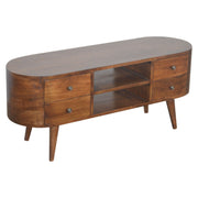 Solid Wood Rounded Entertainment Unit - R&R Furniture Gallery (Fountain Valley, CA)