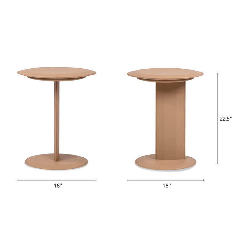 Mode - Leatherette Round C-Shaped Sofa Side Table - Saddle Brown - R&R Furniture Gallery (Fountain Valley, CA)