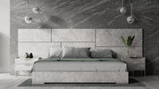 Marbella - Italian Modern Grey Faux Marble 4-Piece Bedroom Set