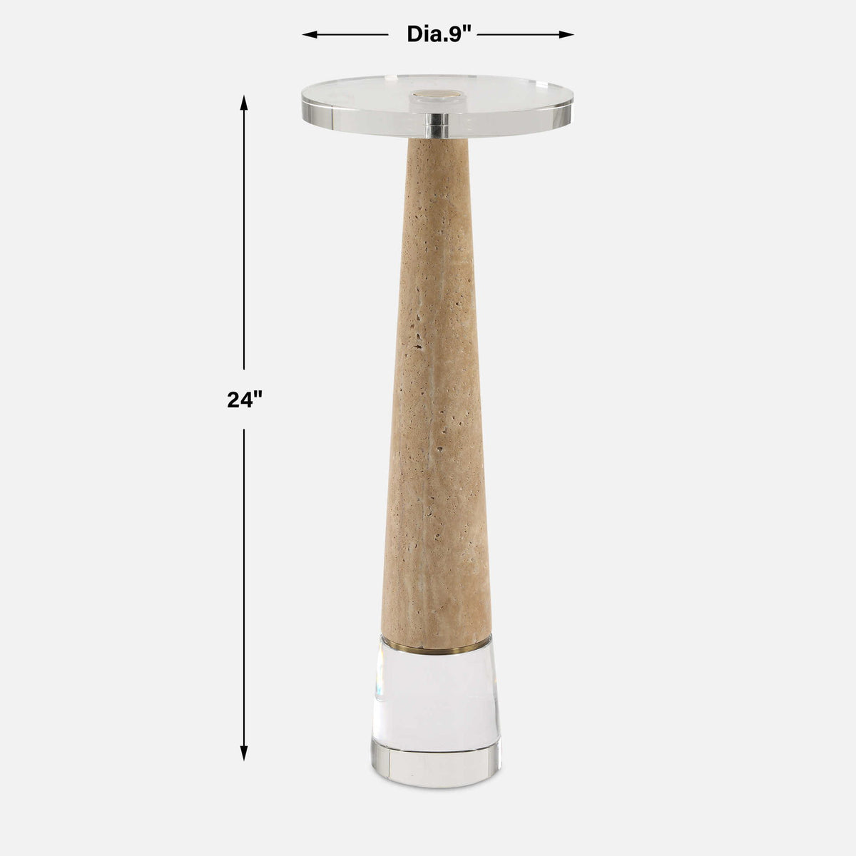Niari - Travertine Drink Table - Light Brown