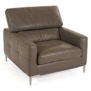 Natalia - Modern Dark Grey Leather Chair — view 2