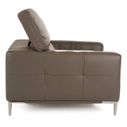 Natalia - Modern Dark Grey Leather Chair — view 3