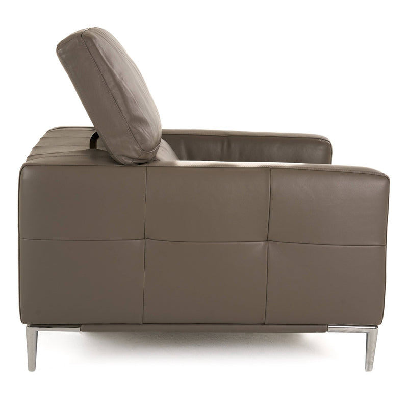 Natalia - Modern Dark Grey Leather Chair — view 3