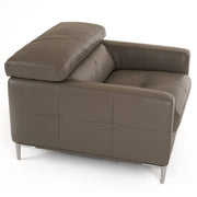 Natalia - Modern Dark Grey Leather Chair — view 4
