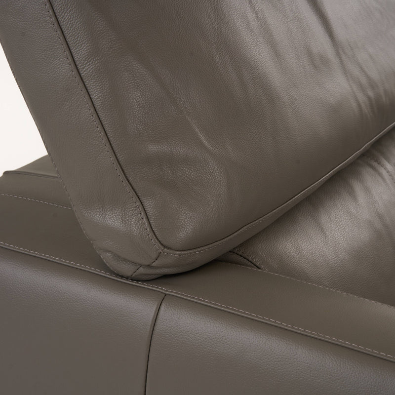 Natalia - Modern Dark Grey Leather Chair — view 5