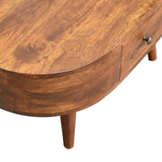 Mini Rounded Coffee Table - Chestnut - R&R Furniture Gallery (Fountain Valley, CA)
