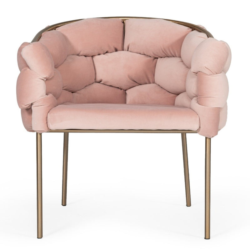 Debra - Modern Pink Fabric Dining Chair — view 2
