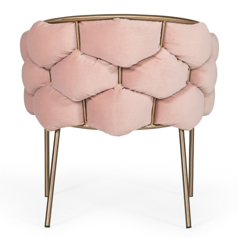 Debra - Modern Pink Fabric Dining Chair — view 4