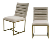 Barker - Modern Beige & Brush Gold Dining Chair (Set of 2) — view 4
