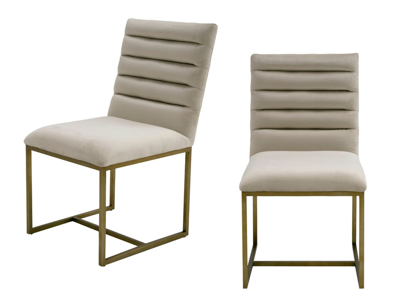 Barker - Modern Beige & Brush Gold Dining Chair (Set of 2) — view 4