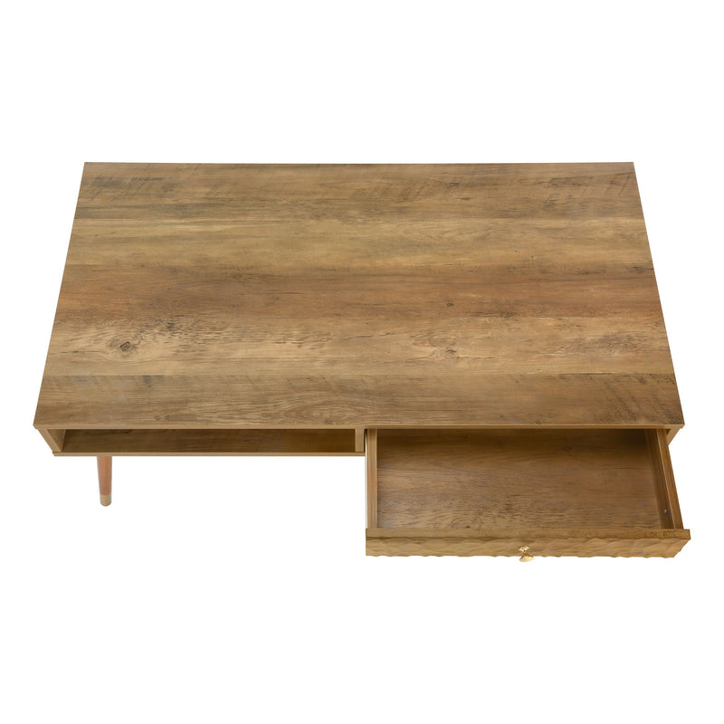 Coffee Table, Accent, Cocktail, Rectangular, Storage, Living Room, Wood Legs, Mid Century - Walnut - R&R Furniture Gallery (Fountain Valley, CA)