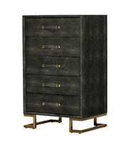 Howard - Modern Shagreen Grey Leatherette & Gold Chest — view 3