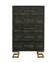 Howard - Modern Shagreen Grey Leatherette & Gold Chest — view 2