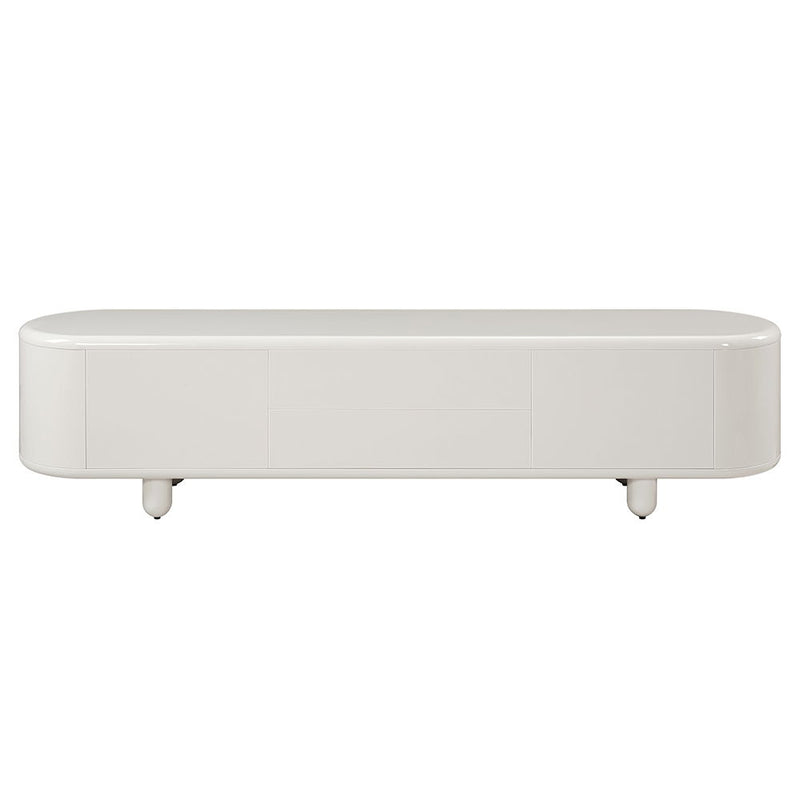 Keely - TV Stand - White High Gloss - R&R Furniture Gallery (Fountain Valley, CA)