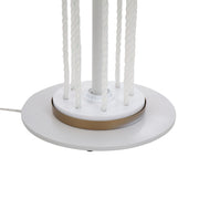 Lumi Source Rope Contemporary Floor Lamp with natural rope base and white fabric shade, modern design for living room lighting.