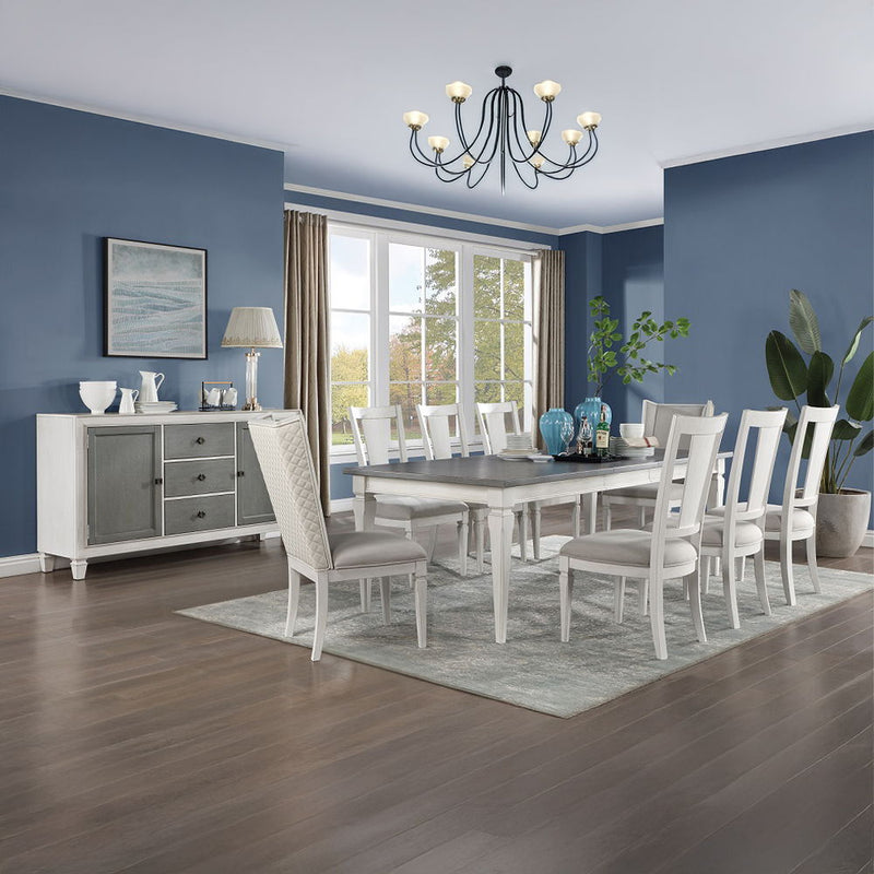 Katia - Side Chair (Set of 2) - Light Gray Linen & Weathered White - R&R Furniture Gallery (Fountain Valley, CA)