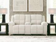 Orlen - Double Reclining Loveseat With Console - Winter - R&R Furniture Gallery (Fountain Valley, CA)