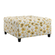 Floral Storage Ottoman With Traditional Design - Gold - R&R Furniture Gallery (Fountain Valley, CA)