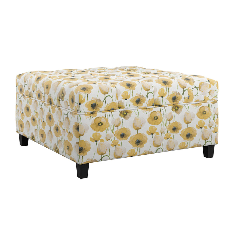 Floral Storage Ottoman With Traditional Design - Gold - R&R Furniture Gallery (Fountain Valley, CA)