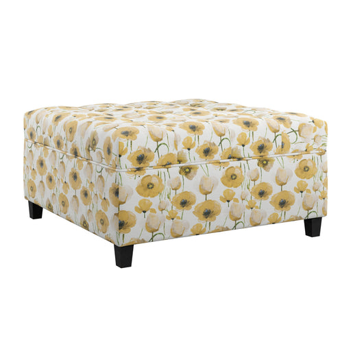 Floral Storage Ottoman With Traditional Design - Gold - R&R Furniture Gallery (Fountain Valley, CA)