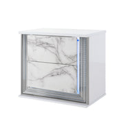 Moon - Marble Nightstand With LED - White - R&R Furniture Gallery (Fountain Valley, CA)