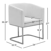 Yukon - Modern Medium Grey Fabric & Antique Brass Dining Chair