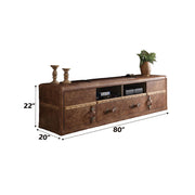 Aberdeen - TV Stand - Retro Brown Top Grain Leather - R&R Furniture Gallery (Fountain Valley, CA)