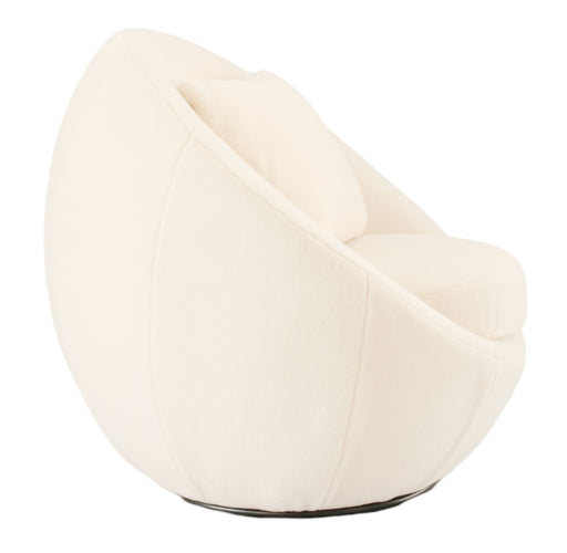 Gypsum - Modern White Swivel Accent Chair — view 2