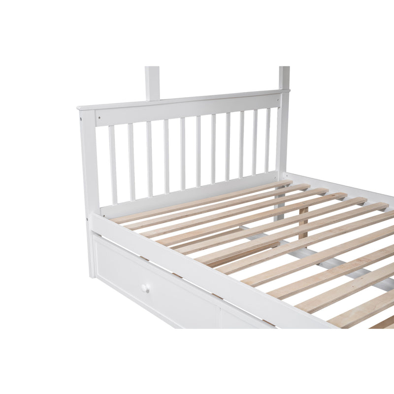 Bunk Bed With Twin Size Trundle, Storage And Guard Rail For Bedroom - R&R Furniture Gallery (Fountain Valley, CA)