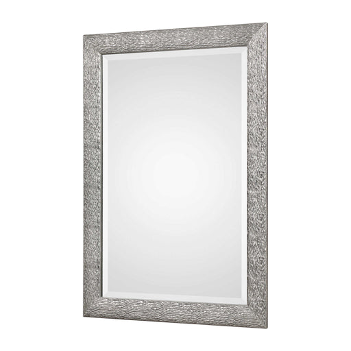 Silver Mossley metallic wall mirror by Uttermost featuring a sleek, reflective surface and modern design for contemporary decor.