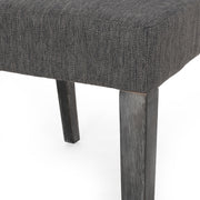 Contemporary Noble House dining chair with upholstered seat and tapered wooden legs, set of chairs for modern dining room.