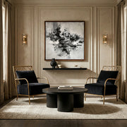 Ignacio - Glam Black Velvet & Gold Accent Chair — view 4