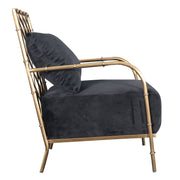 Ignacio - Glam Black Velvet & Gold Accent Chair — view 2