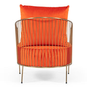 Loveland - Glam Orange Velvet Accent Chair — view 3