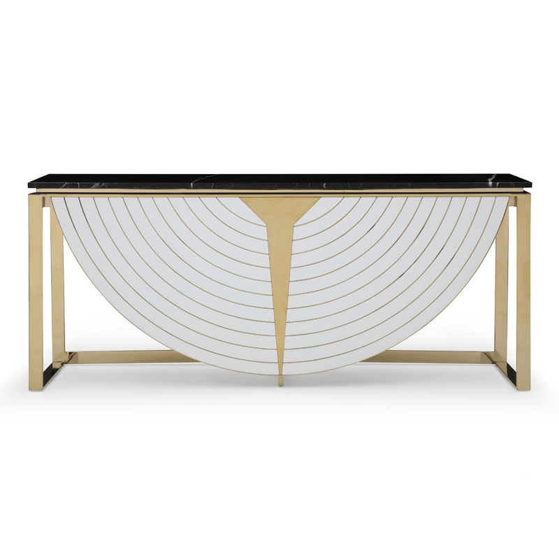 Flavio - Gold + Marble Console Table — view 5