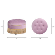 Yolanda - Round Upholstered Accent Ottoman - R&R Furniture Gallery (Fountain Valley, CA)