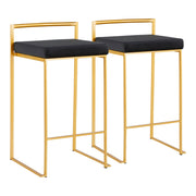 Set of two Lumi Source Fuji contemporary glam counter stools with sleek design and cushioned seats.