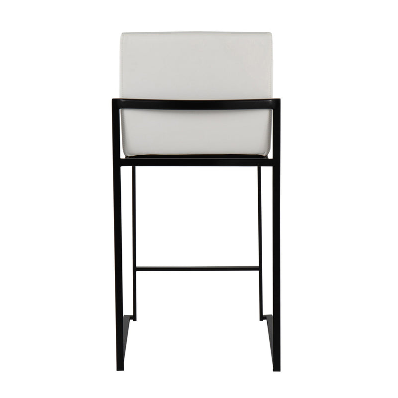 Lumi Source Fuji contemporary modern high back counter stool set with sleek design and stylish upholstery, ideal for modern dining spaces.