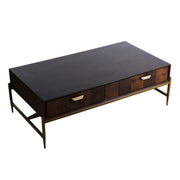 Shane - Modern Acacia & Brass Coffee Table — view 3