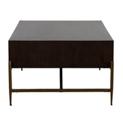 Shane - Modern Acacia & Brass Coffee Table — view 2