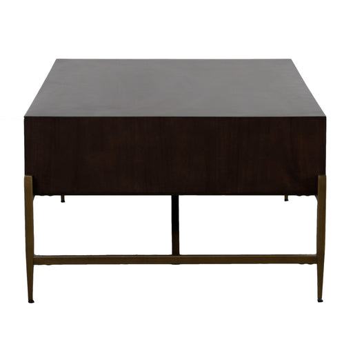 Shane - Modern Acacia & Brass Coffee Table — view 2
