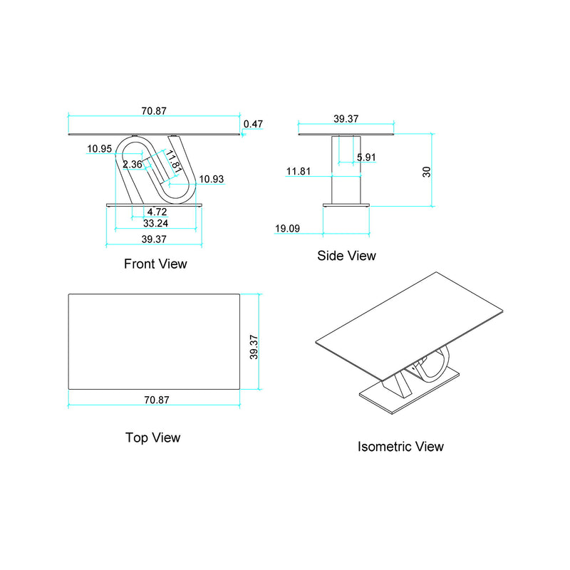 Anne - Dining Table - White / Gray - R&R Furniture Gallery (Fountain Valley, CA)
