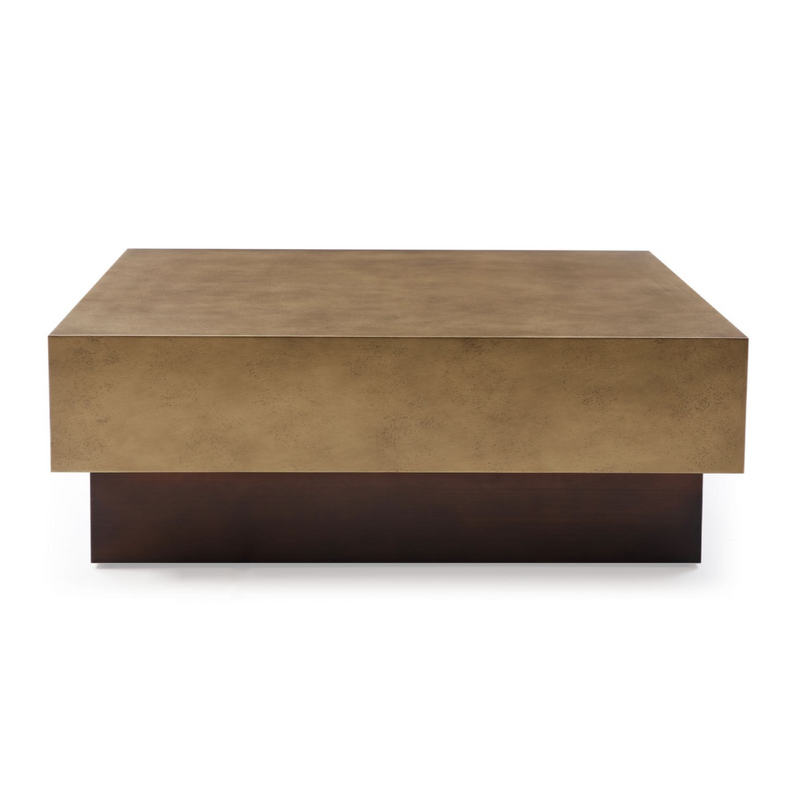 Derek - Modern Metal & Antique Copper Coffee Table