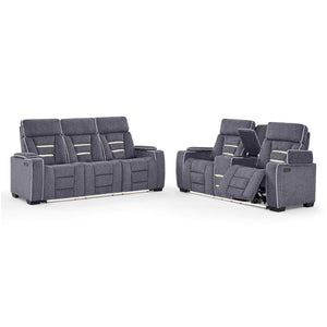 Austin - Recliner With Storage Arms - Gray