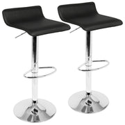 Two Lumi Source Ale contemporary adjustable barstools with sleek design and wooden seats, set against a modern background.